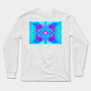 Teal and Pink Tie-Dye Long Sleeve T-Shirt